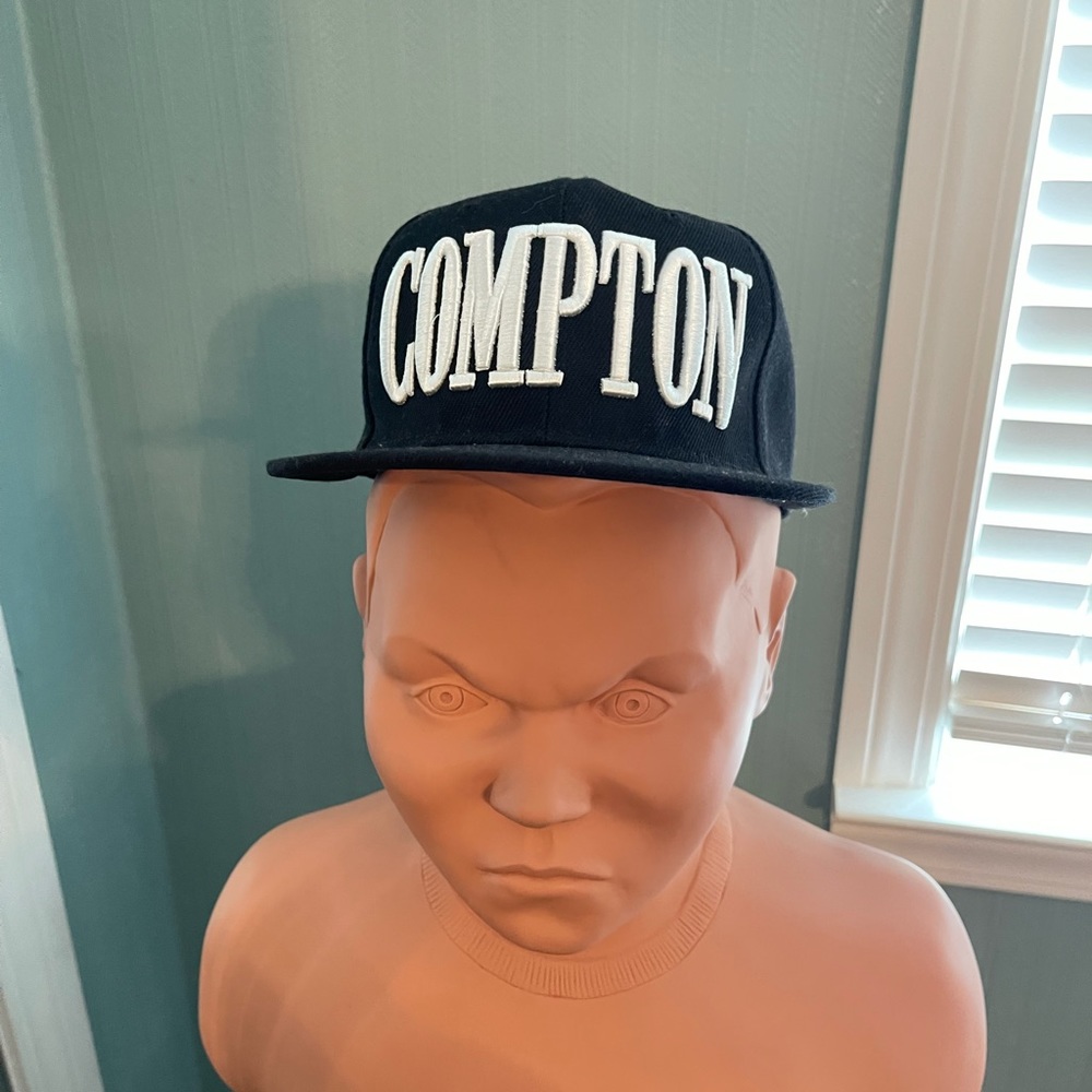 Compton flat bill snap back hat